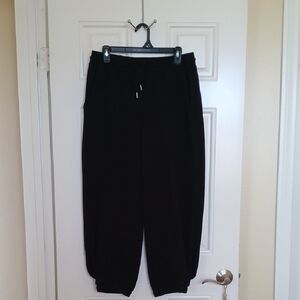 Womens Black Drawstring Jogger Pants